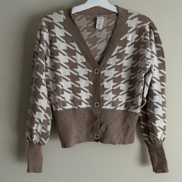 Joie Cardigan Sweater Houndstooth sz M - Picture 1 of 6